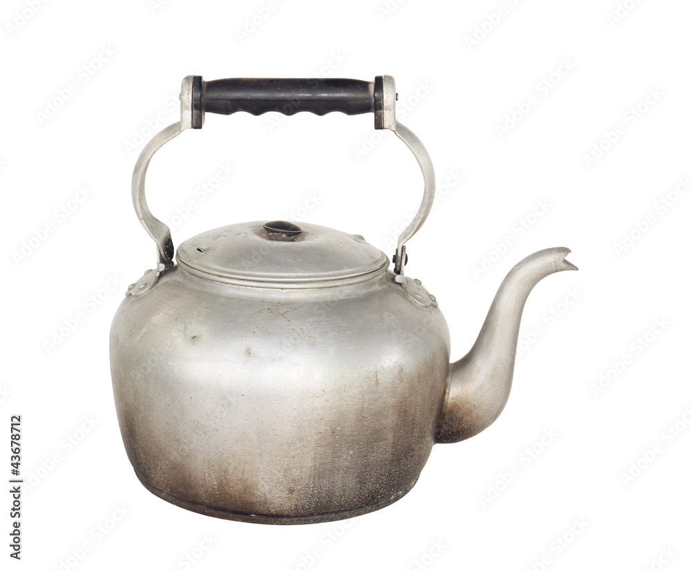 Old kettle isolated on white background Old kettle isolated on white background