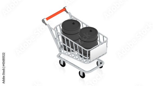 Shopping cart with item