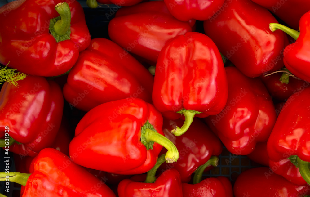 Red peppers in a bunch Red peppers in a bunch