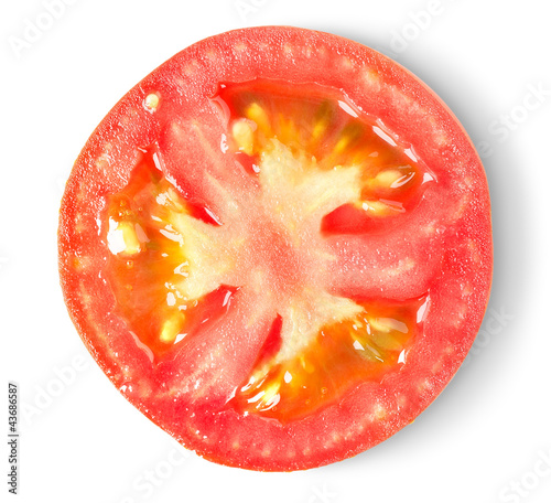 Half a tomato isolated over white