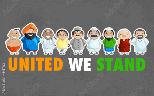 vector illustration of Indian people of different culture