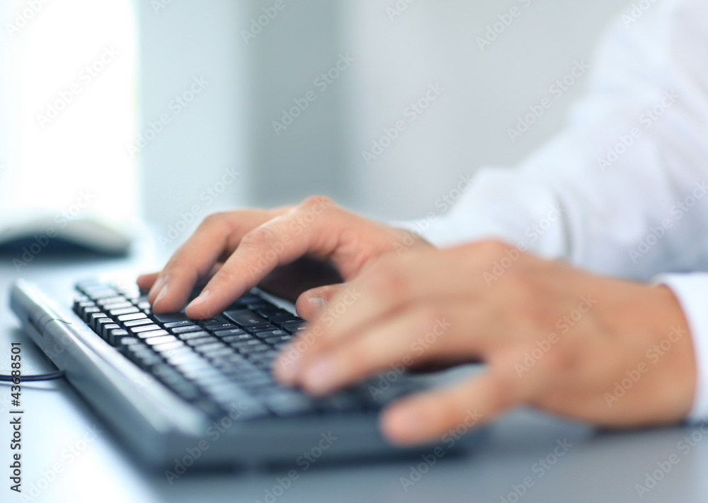 Typing on keyboard. Typing on keyboard.