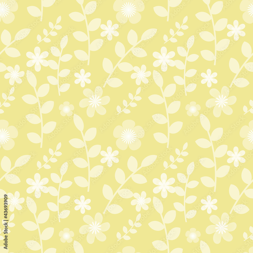 Light yellow seamless floral pattern