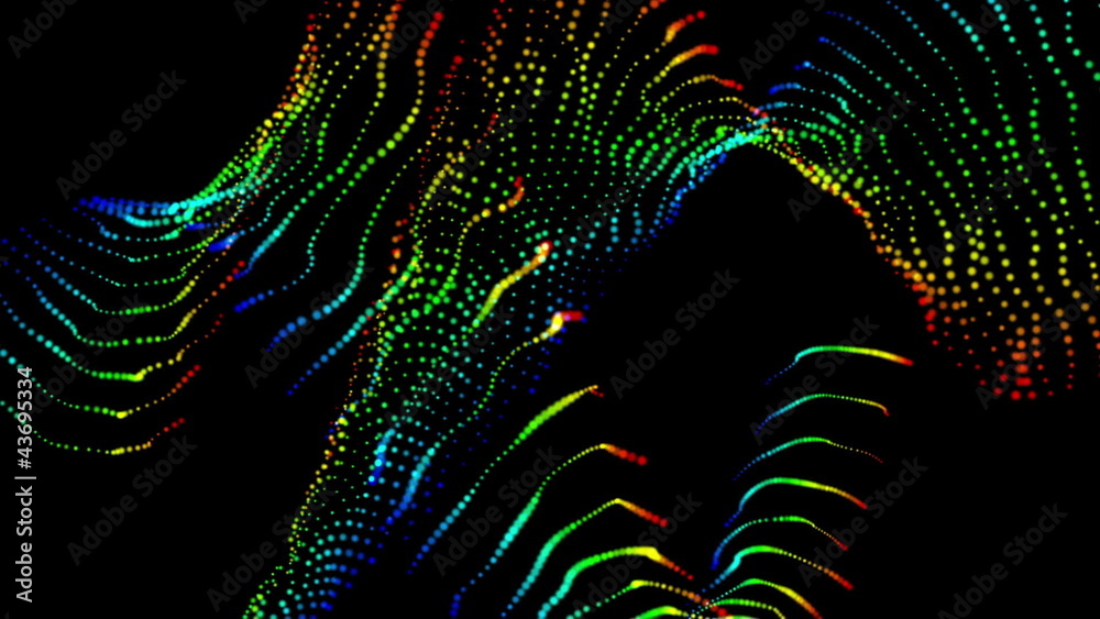 futuristic loop video animation with glowing particle object