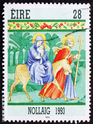 Postage stamp Ireland 1993 Flight into Egypt, Christmas