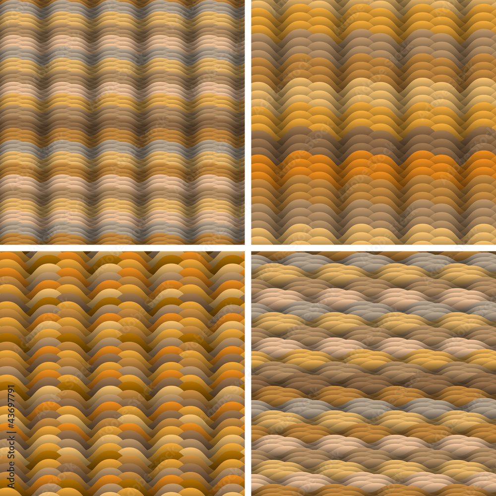 Abstract warm colored waves  seamless pattern