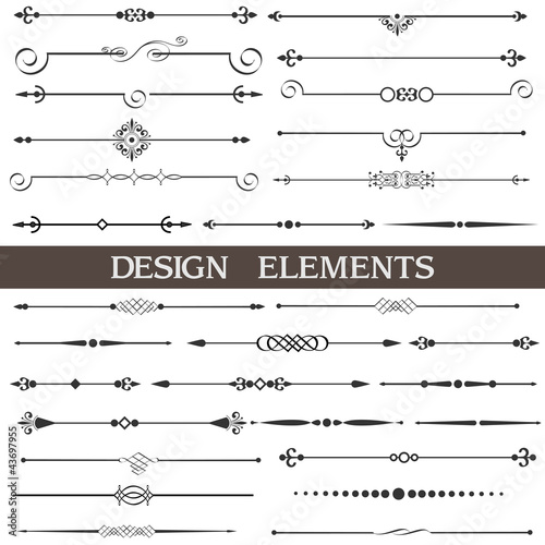 Set of calligraphic design elements and page decor