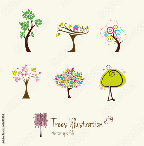 Tree art illustrations