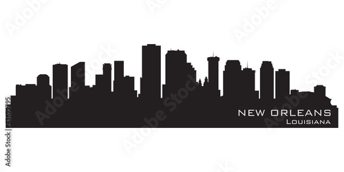 New Orleans  Louisiana skyline. Detailed vector silhouette