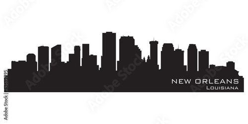 New Orleans, Louisiana skyline. Detailed vector silhouette