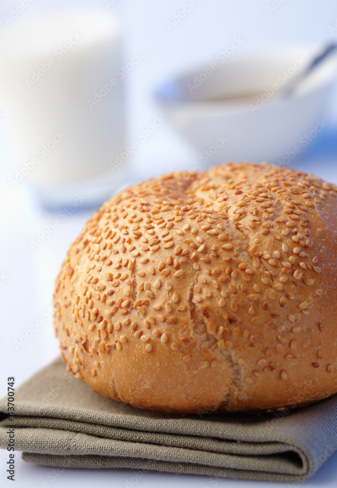 loaf with sesame and milk