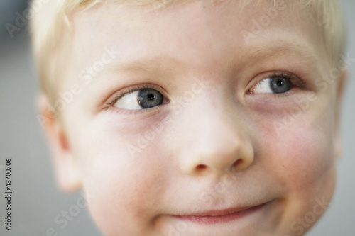 Blond child face in close-up