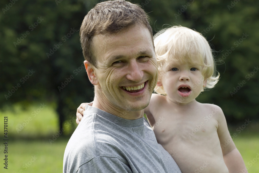 Fototapeta premium Happy father and son