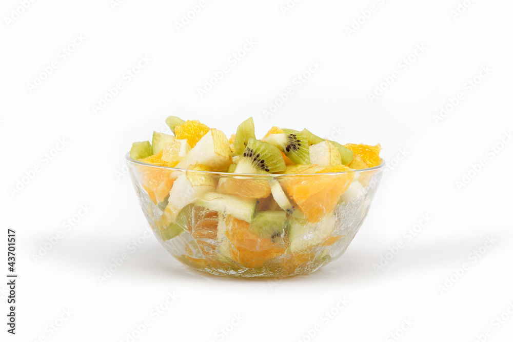 Fresh fruits salad on white background Fresh fruits salad on white background