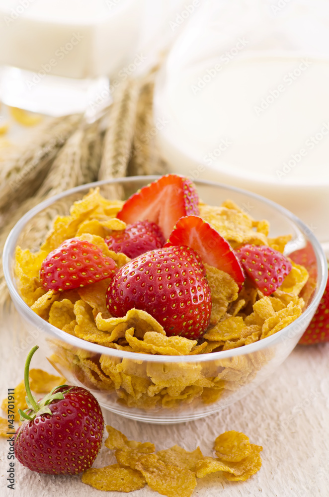 Cornflakes mit Erdbeeren Cornflakes mit Erdbeeren
