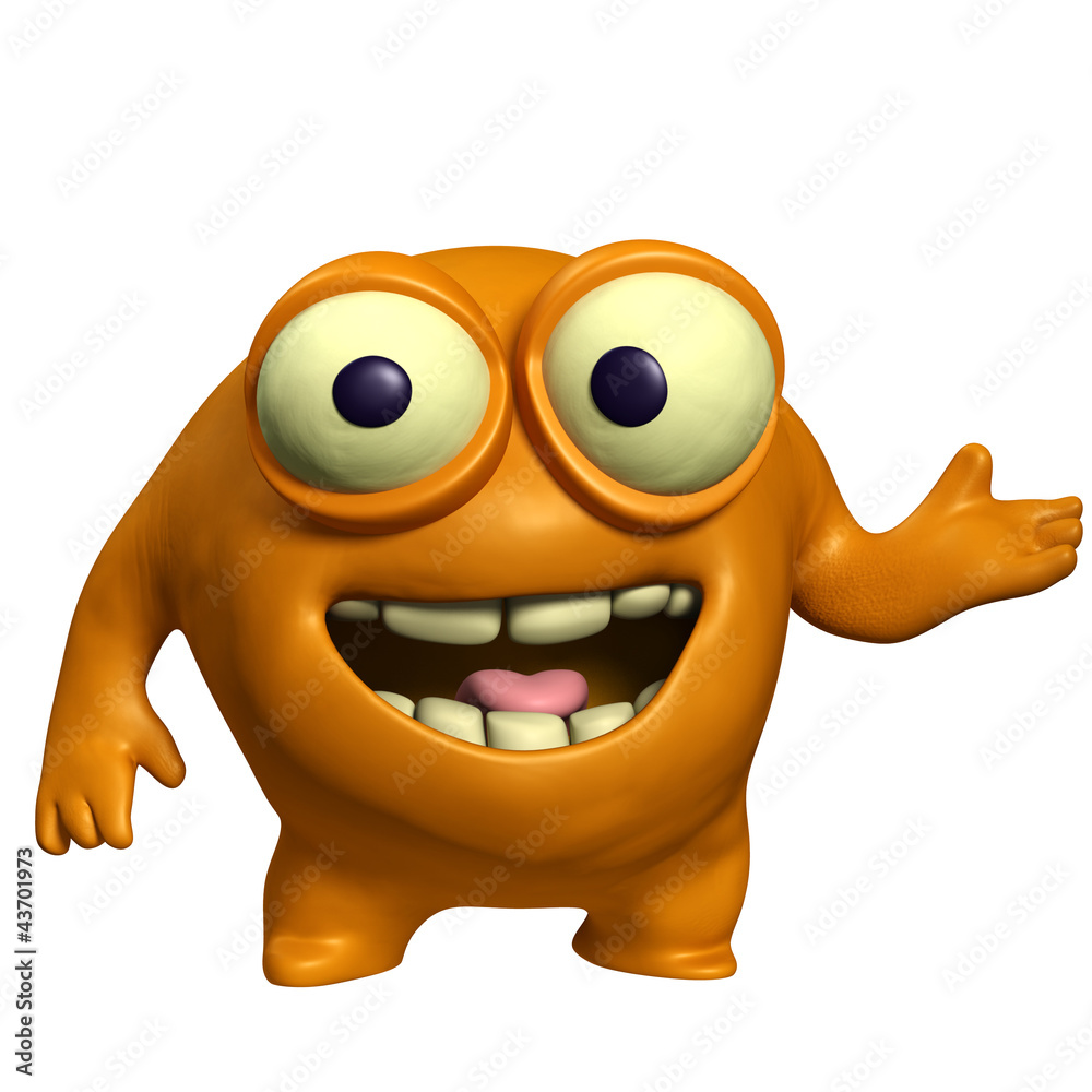 Fototapeta premium orange cute monster