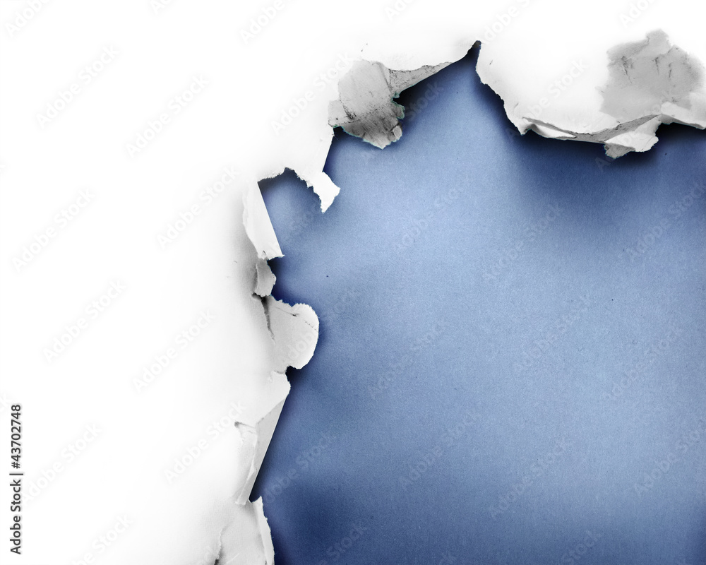 Blue paper hole.