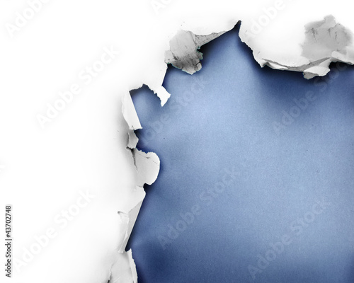 Obraz na płótnie Blue paper hole. w salonie