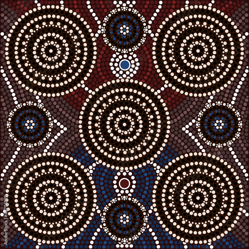 Illustration in dot paintig style: Being and seeming