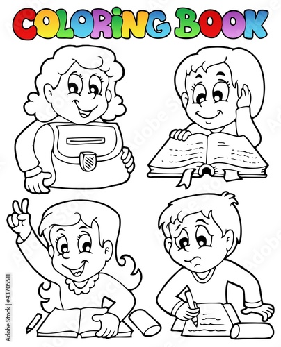 Coloring book school topic 4