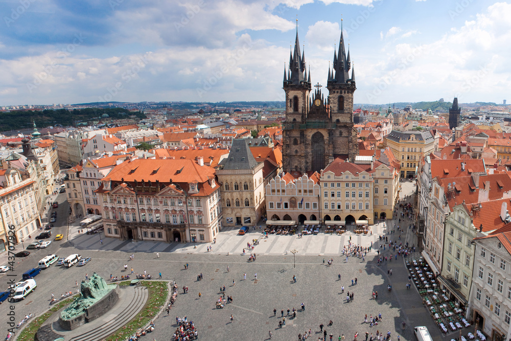 Naklejka premium Miasto Praga. Panorama