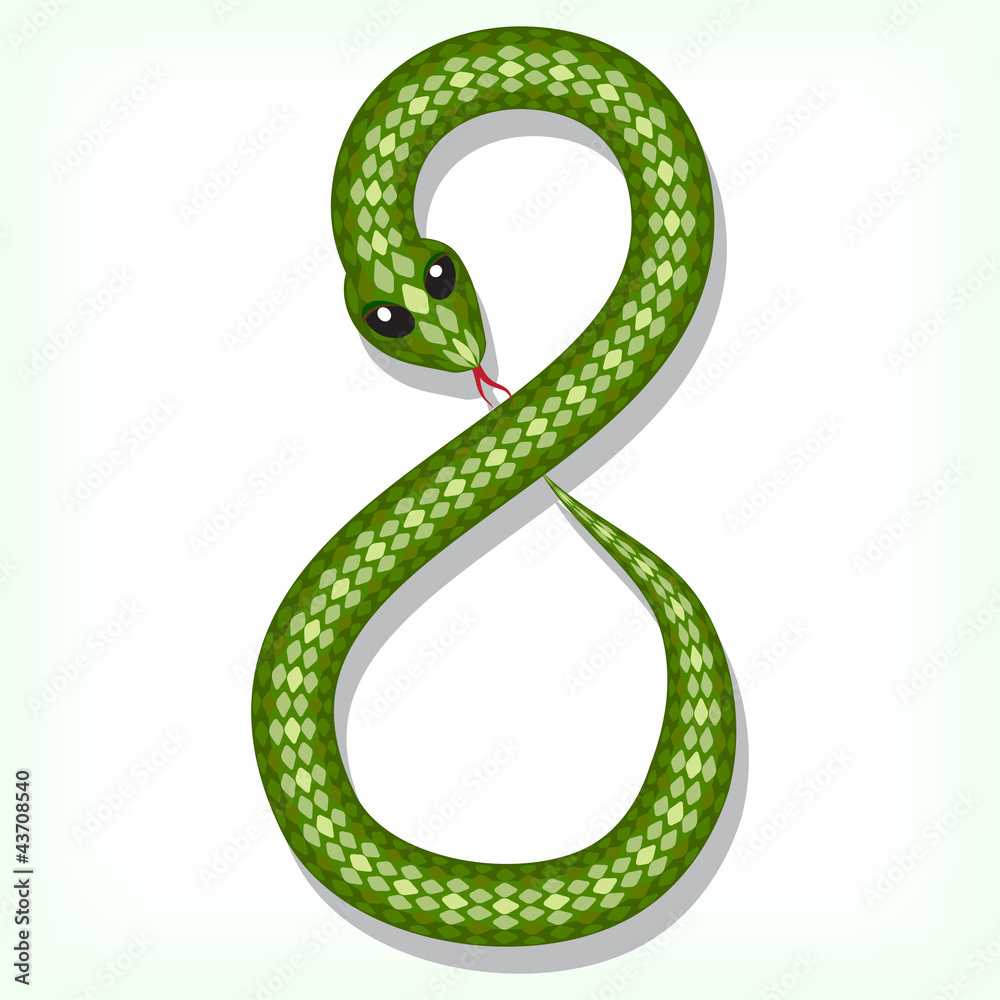 Snake font. Digit 8 Snake font. Digit 8