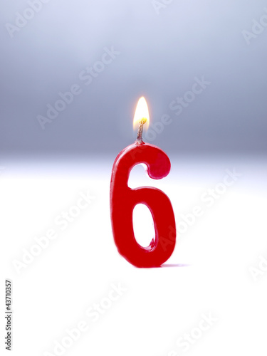 Birthday-anniversary candle Nr. 6