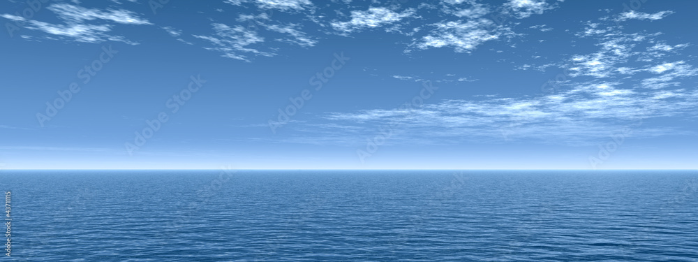 Obraz premium High resolution blue water and sky with clouds