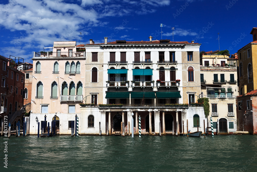 Beautiful buildings on main canal of Venice