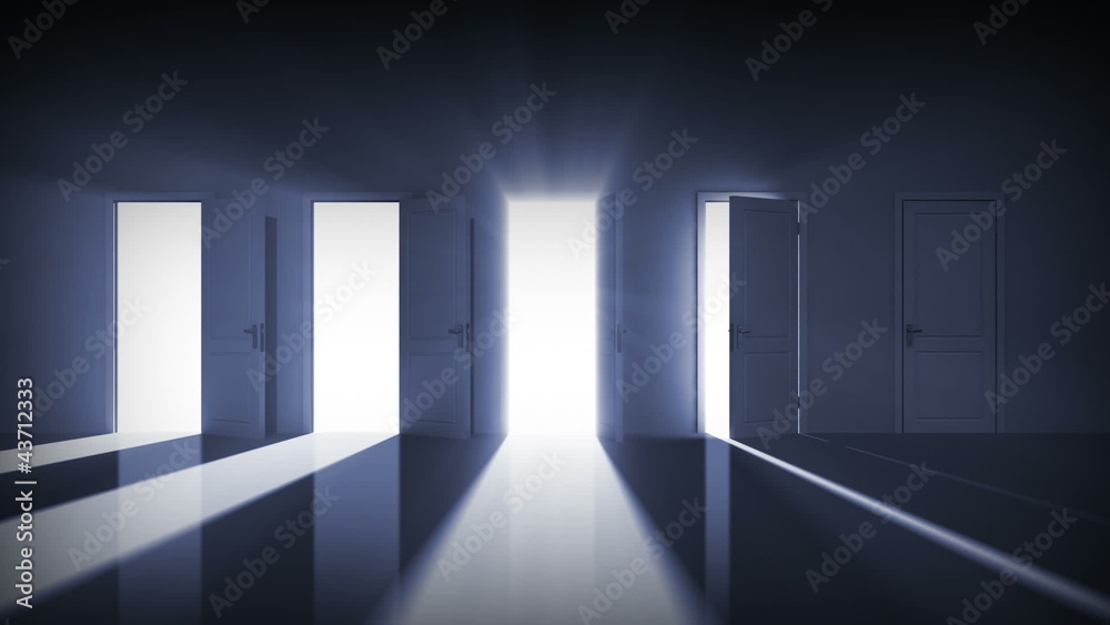 Doors opening. Right choice. Alpha mask. HD 1080.