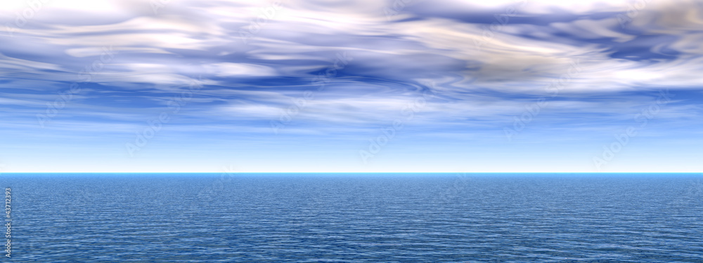 Obraz premium High resolution blue water and sky with clouds