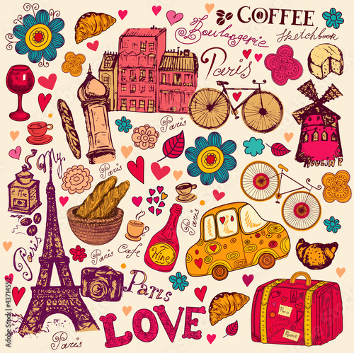 Vector set of Paris symbols