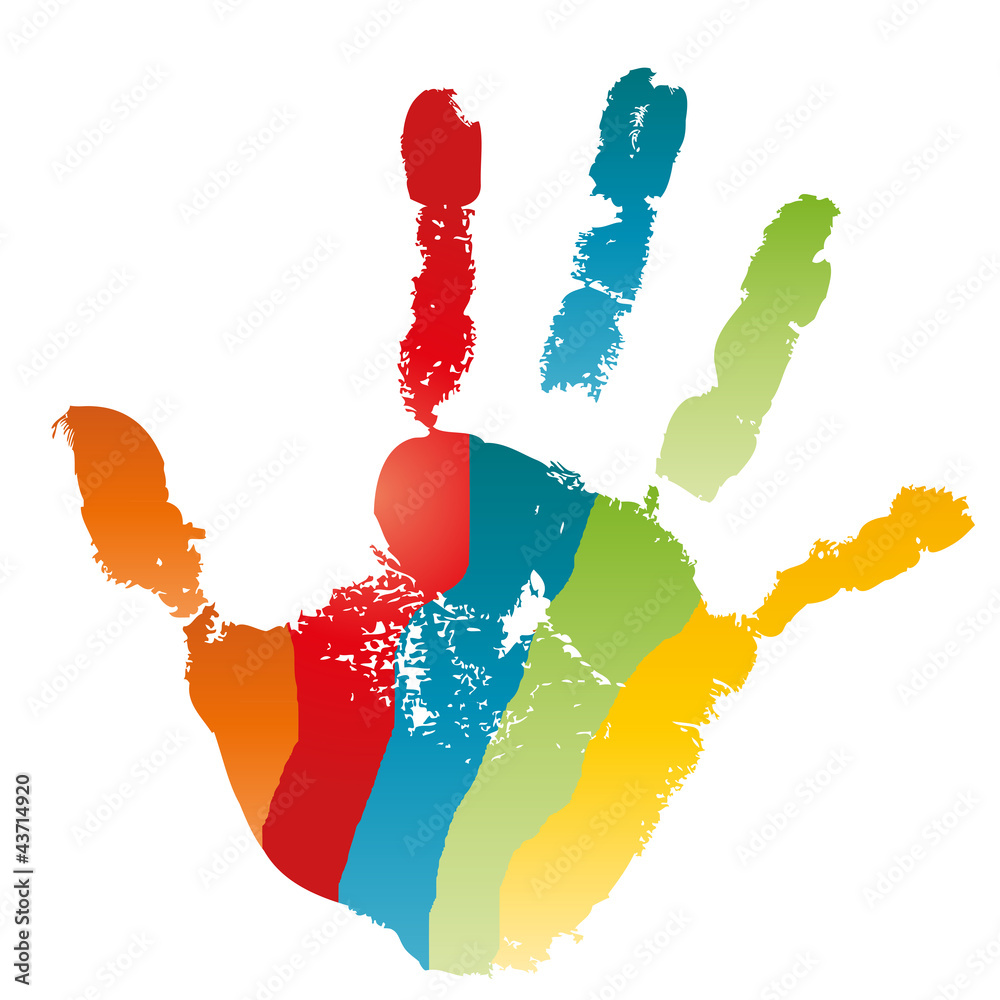 High resolution hand painted isolated on white