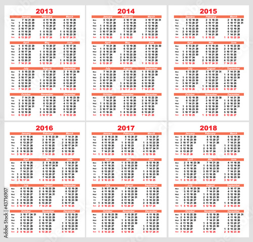 Set Calendar grid pocket vector