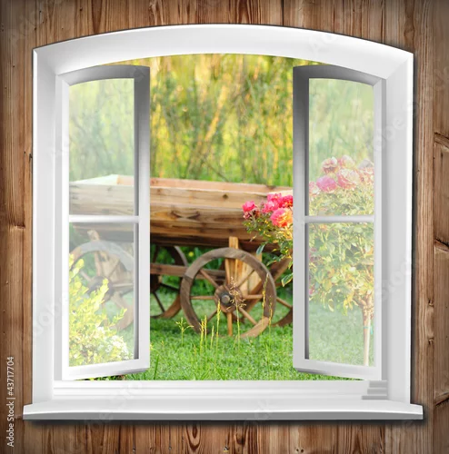 Fototapeta Okno z widokiem na ogród