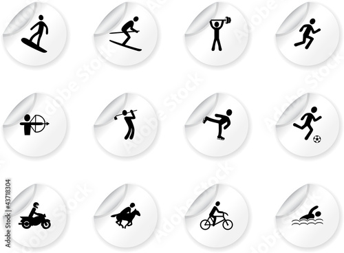 Stickers with games and sport icons