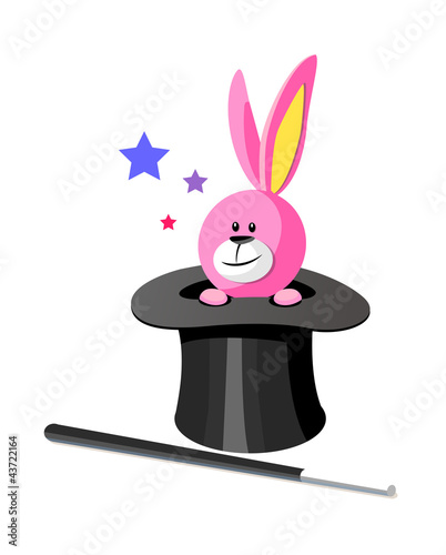 vector icon rabbit and magician hat