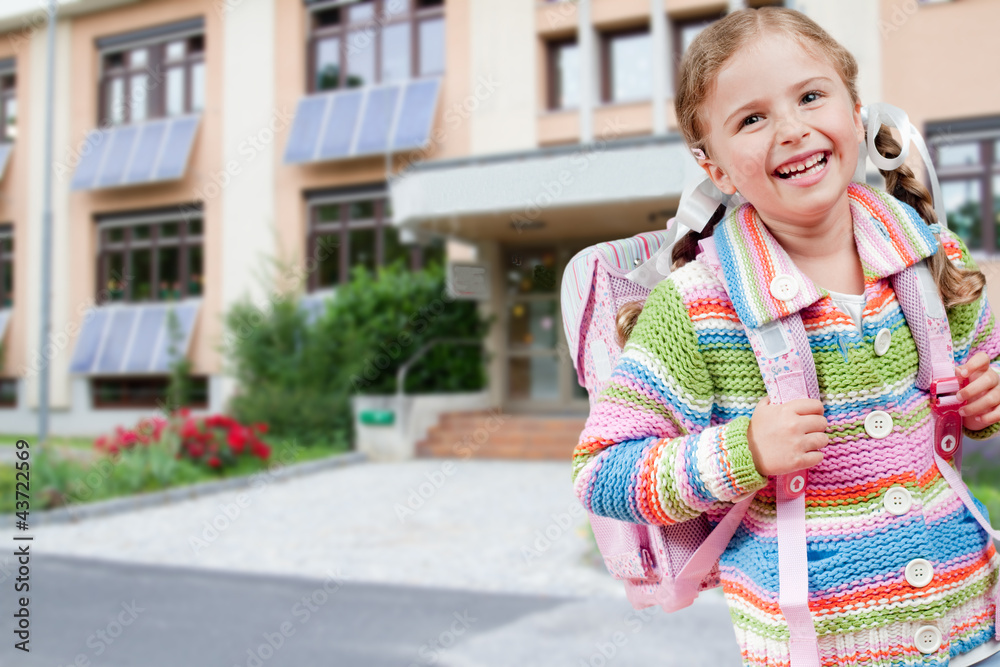Back to school - outdoor portrait of lovely schoolgirl Back to school - outdoor portrait of lovely schoolgirl