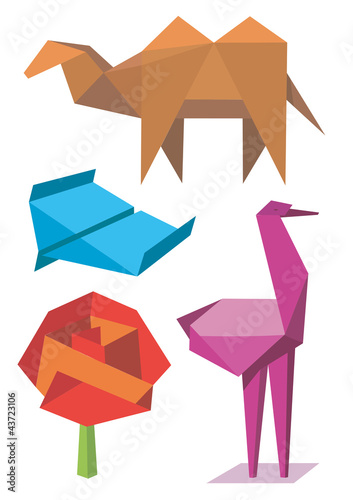 Colorful origami models
