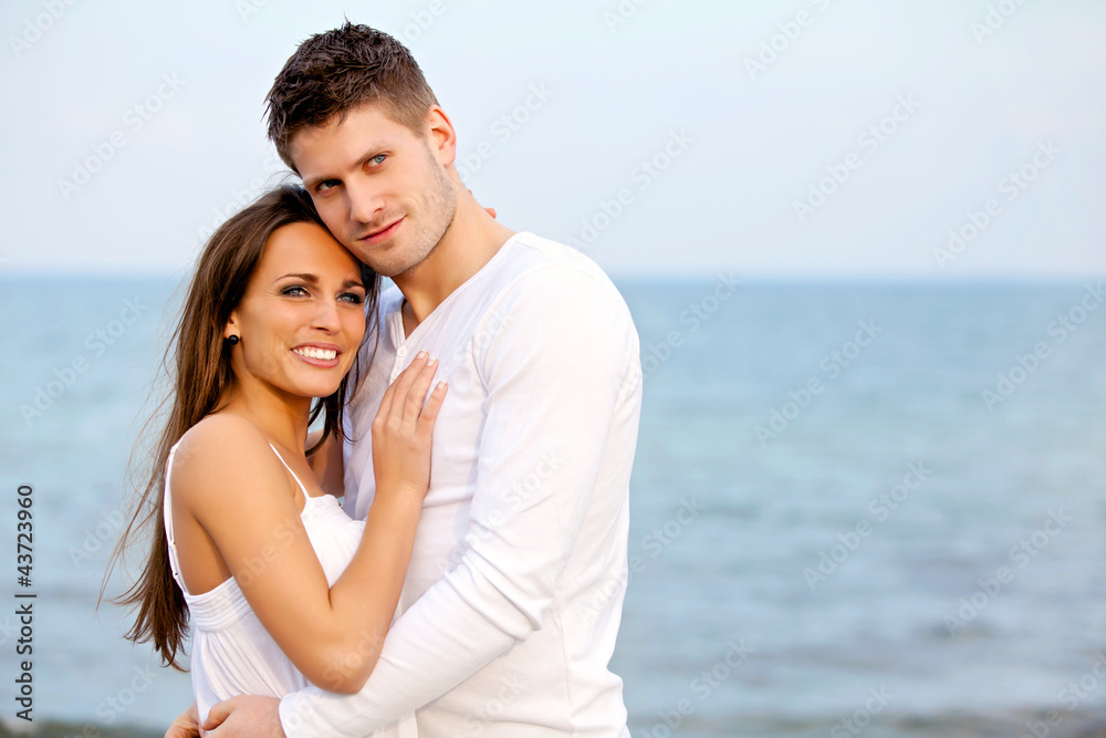 Romantic Couple Posing at the Beach
