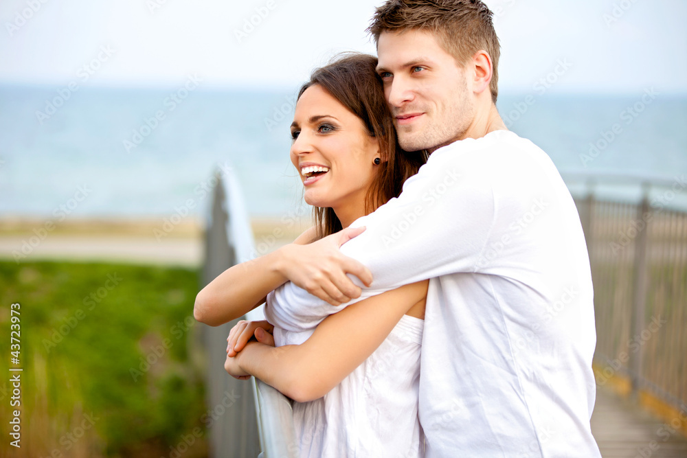 Happy Couple Embracing While in the Park Happy Couple Embracing While in the Park