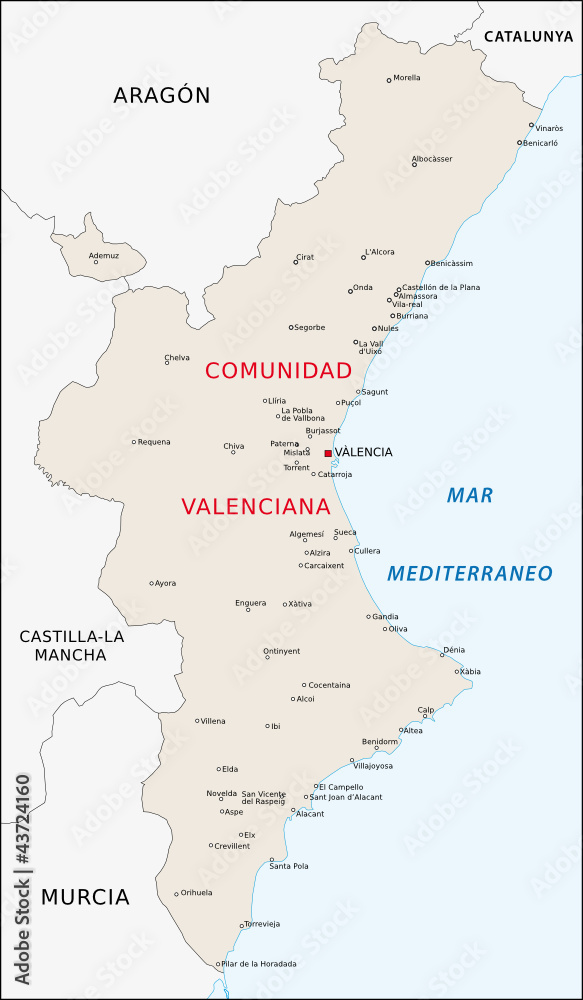 Comunitat Valenciana, Region Valencia