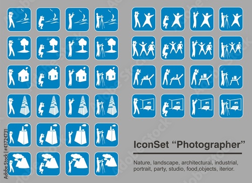 Set of icons about photographers work