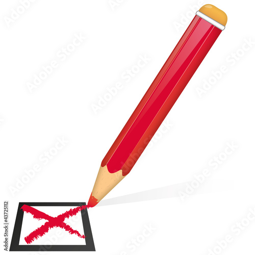 Roter Stift - ankreuzen