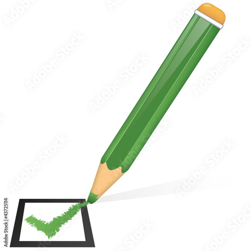 Grüner Stift - ankreuzen