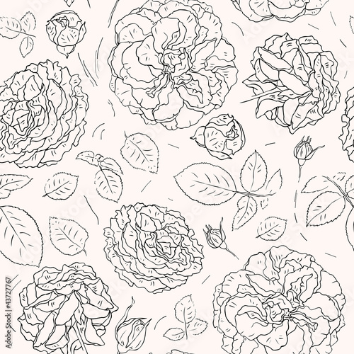 Wallpaper Mural Flowers background. Seamless pattern Torontodigital.ca