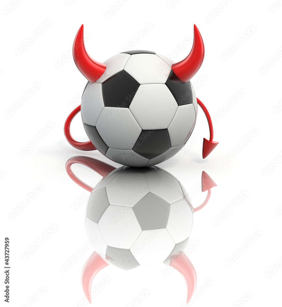 funny football 3d concept - devil soccer ball Stock-illustration | Adobe  Stock