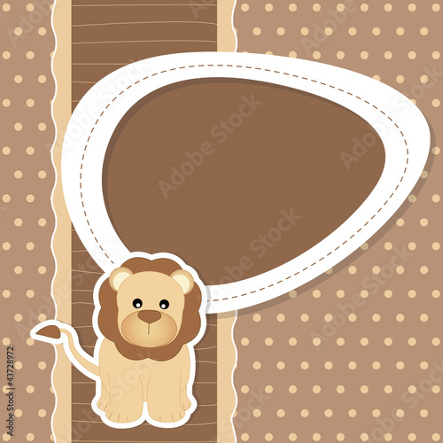 baby shower lion - pois - place your text