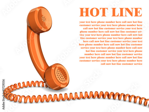Telephone handset on white - contact 3d concept
