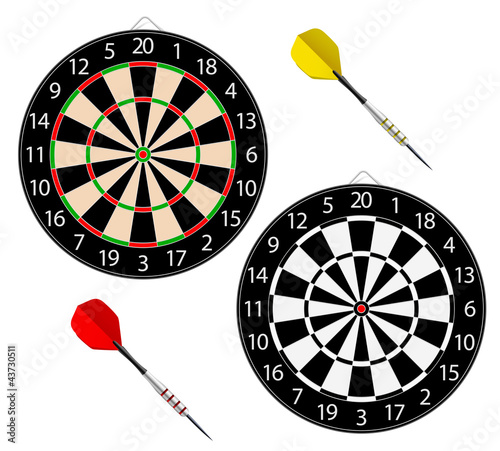 Dartboards with two darts